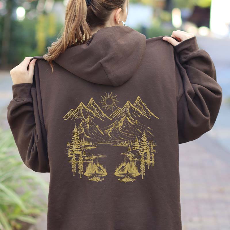 Nature Mountain Hiking Forest Core Hoodie