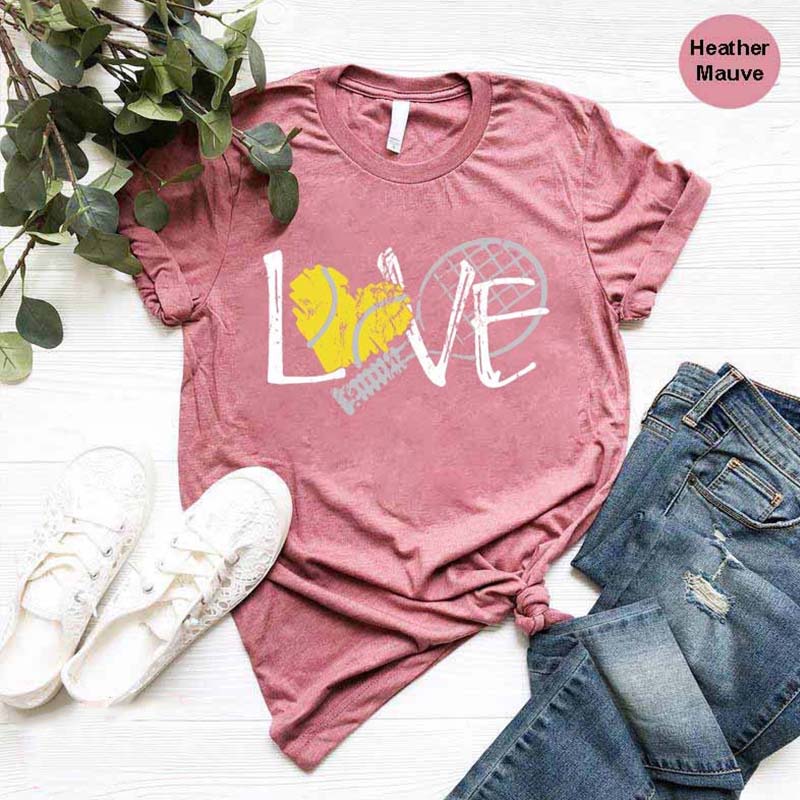 Tennis Coach Gift Love T-Shirt