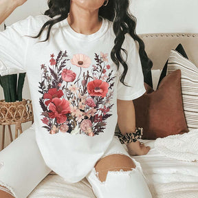 Boho wildflowers granola girl Autumn T-Shirt