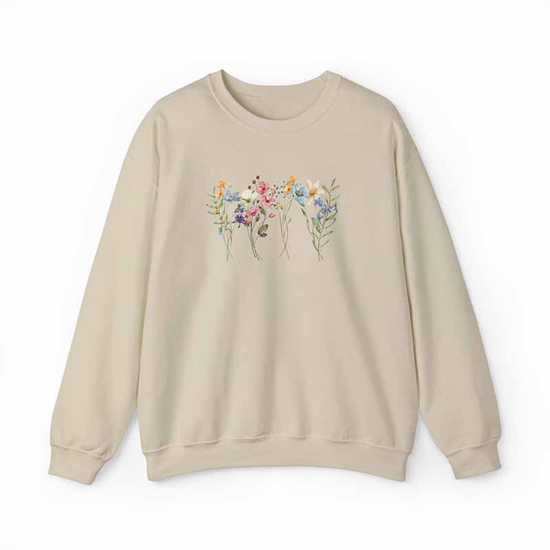 Pastel Botanical Floral Vintage Sweatshirt