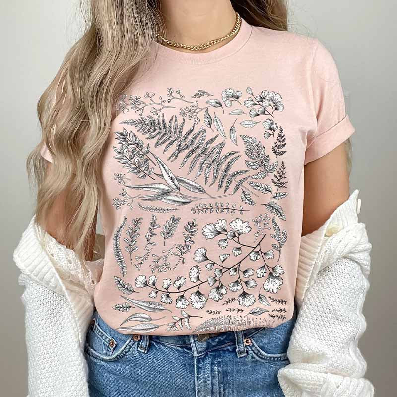 Vintage Flower Botanical Graphic T-Shirt