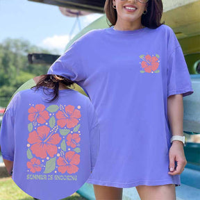 Retro Hello Summer Break Floral T-Shirt