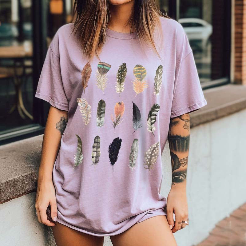 Painted Feathers Bird Nature T-Shirt