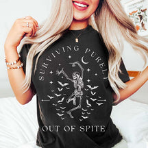 Surviving Purely out of Spite Skeleton and Bats T-Shirt