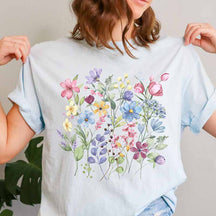 Wild Flower Floral Graphic Botanical Leaves T-Shirt