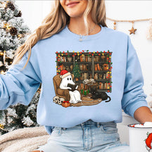 Christmas Ghost Reading Books Sweatshirt