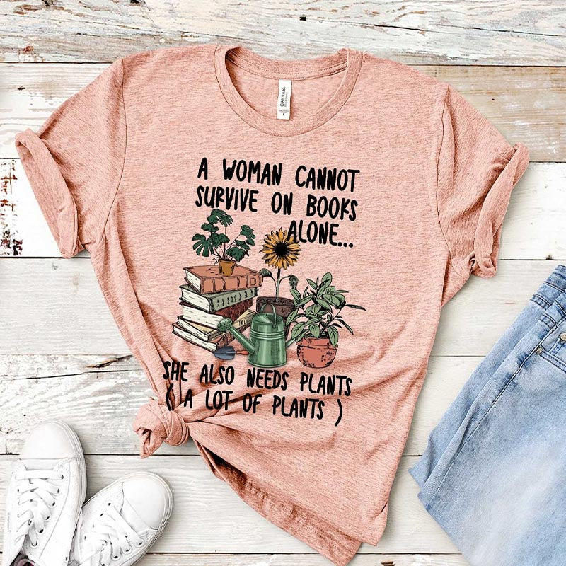 House Plant and Book Lover T-Shirt