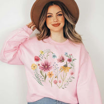 Fairycore Vintage pressed wildflower Sweatshirt