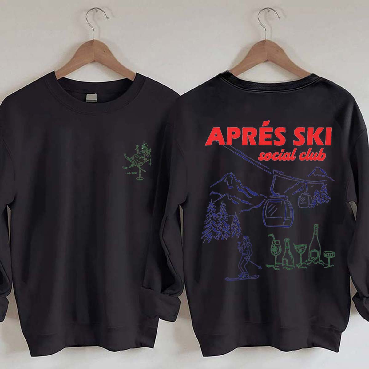 Vintage Inspired Apres Ski Social Club Sweatshirt