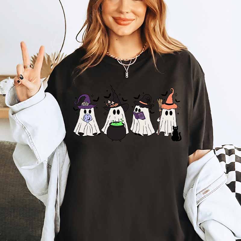 Womens Halloween Party Ghost T-Shirt