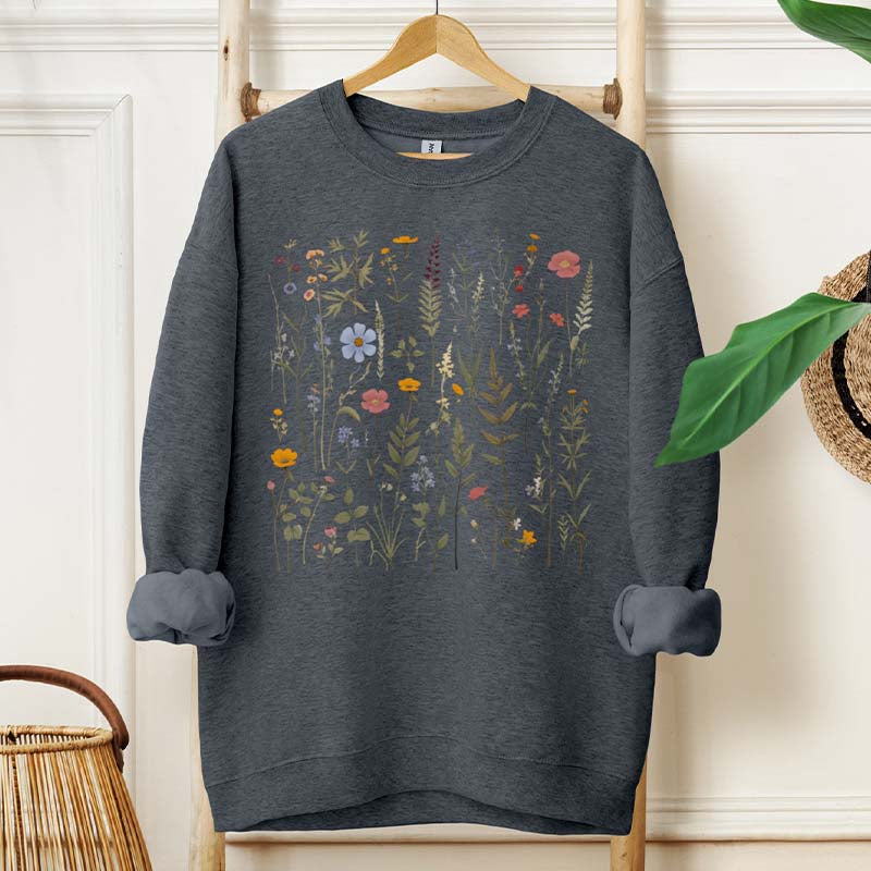 Dried Wildflower Boho Nature Lover Sweatshirt