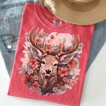 Stag Flower Watercolor Deer T-Shirt