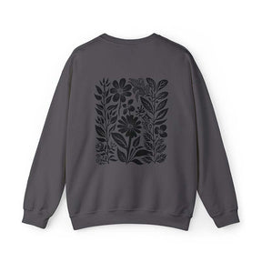 Pressed Black Flower Botanical Sweatshirt