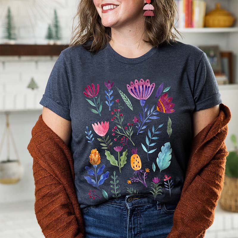 Wild Flowers Floral Ladies T-Shirt