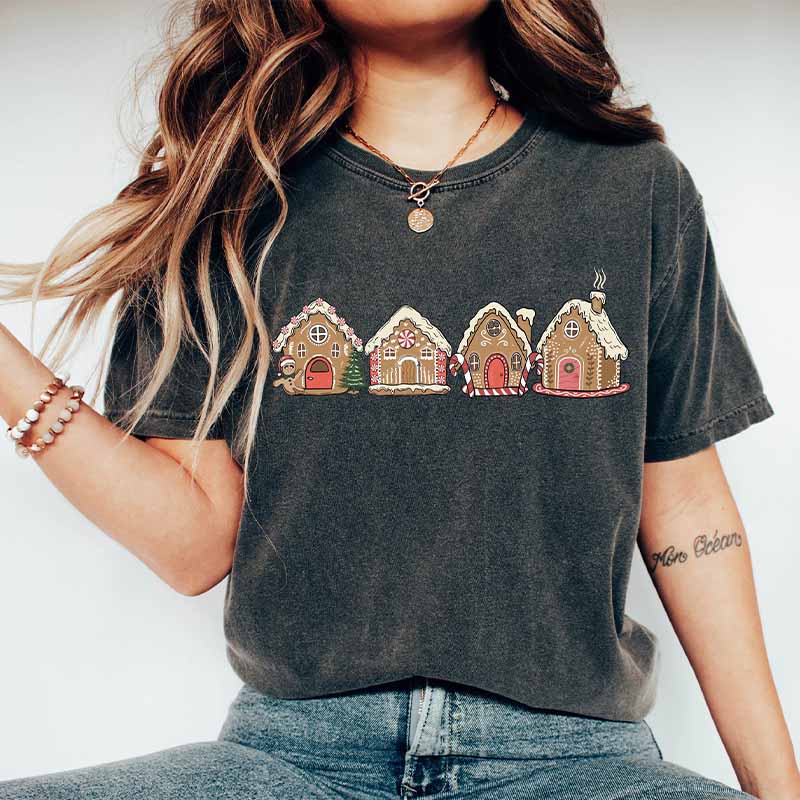 Gingerbread Christmas Houses Cookies T-Shirt