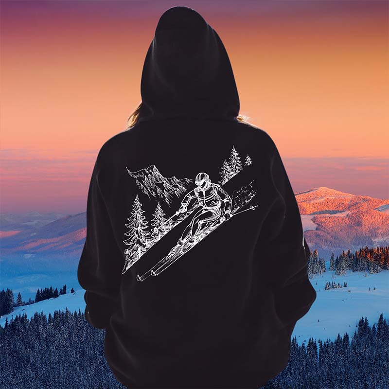 Mountain Skiing Ski Outdoorsy  Hoodie