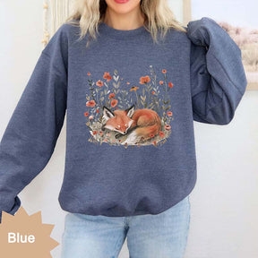 Wildflower Fox Nature Wildlife Sweatshirt