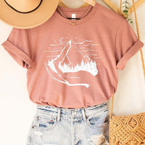 Women Adventurer Shirt Hand Drawn Mountain T-Shirt