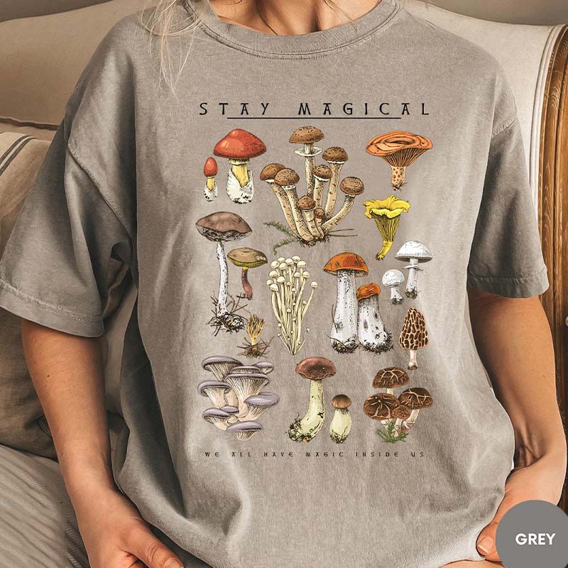 Vintage Illustration Mushroom Decor Art T-Shirt