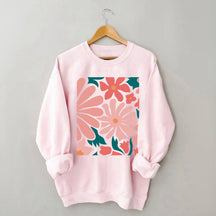 Flower Market  Pink Flowers Botanical Sweatshirt