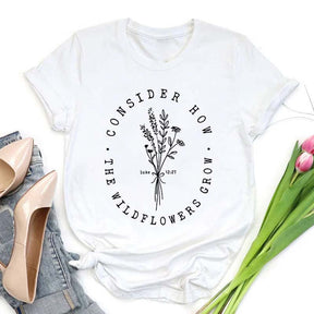 Bible Verse Wildflower Faith Prayer T-Shirt