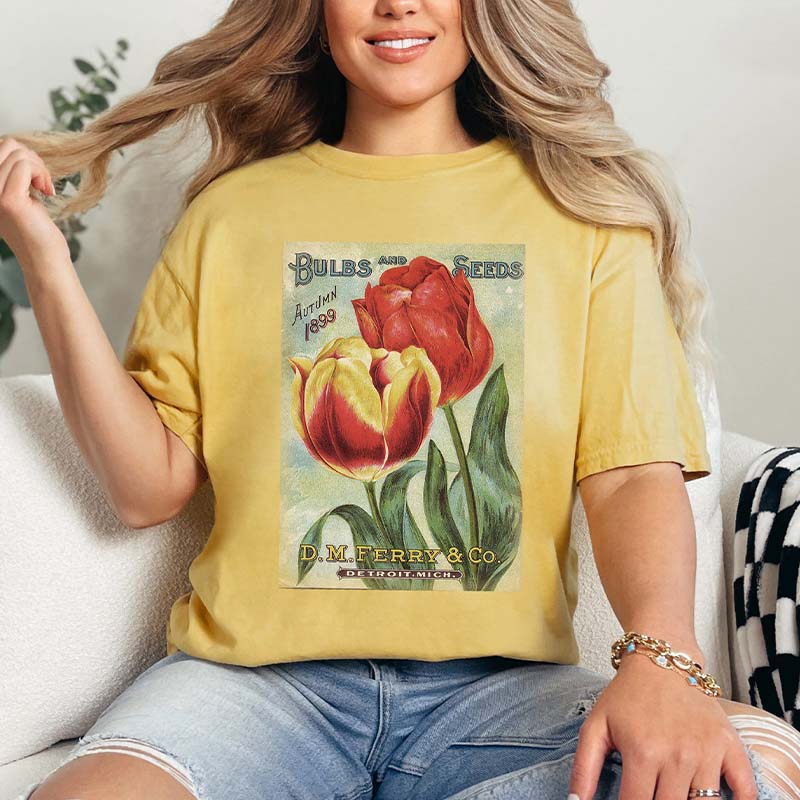 Vintage Seed Packet Flower T-Shirt