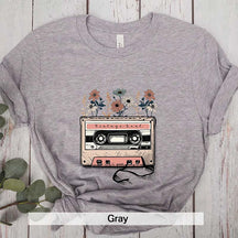 Retro Cassette Tape Floral Soul T-Shirt