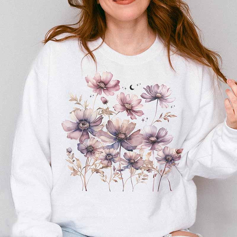 Boho Women Floral Minimalist Sweatshirt