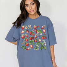 Strawberry Floral Graphic T-Shirt