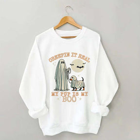 Retro Halloween Ghost Dog Sweatshirt