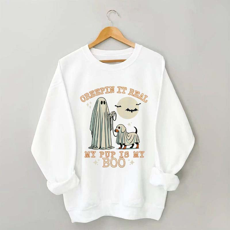 Retro Halloween Ghost Dog Sweatshirt