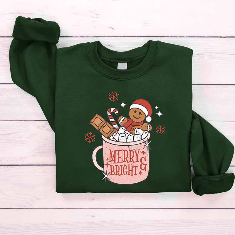 Retro Gingerbread Christmas Coffee Sweatshirt