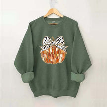 Fall Coquette Gold Glitter Pumpkin Sweatshirt