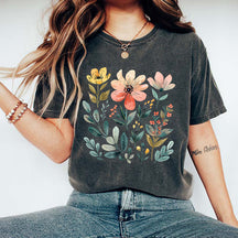 Watercolor Bunch of Flowers Summer T-Shirt