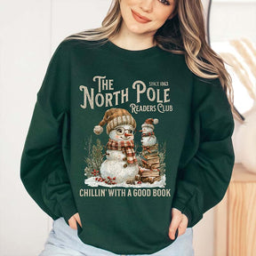 North Pole Book Club Snowman Sweatshirt