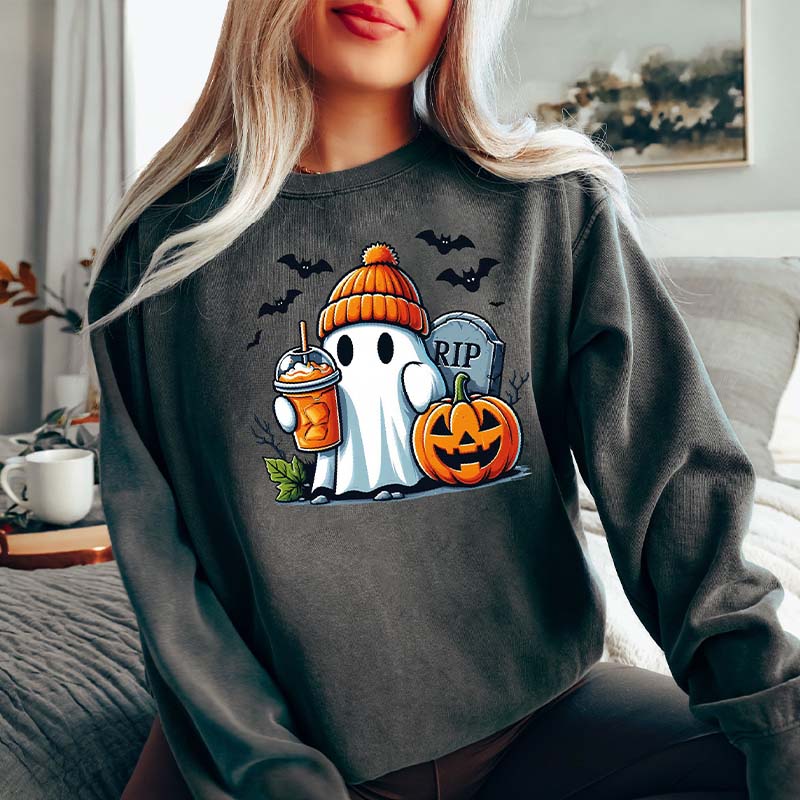 Ice Ghost Pumpkin Coffee Sweatshirt