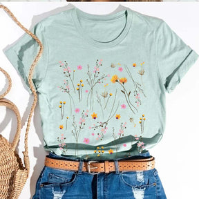 Pressed Flowers Summer Inspirational T-Shirt