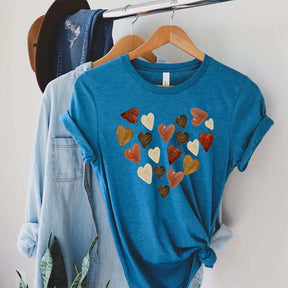 Artsy Melanin Watercolor Hearts T-Shirt