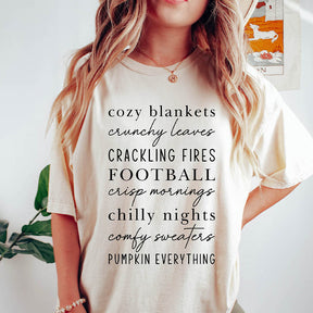 Cozy Blankets Crunchy Leaves Crackling Fires Football T-Shirt