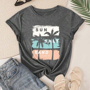 Coconut Tree Letter Sun T-Shirt