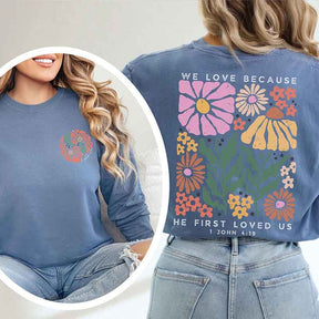 Religious Boho Flower Faith Sweatshirt