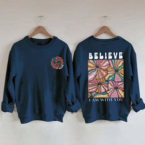 Women Christian Bible Verse Boho Flowers Sweatshirt