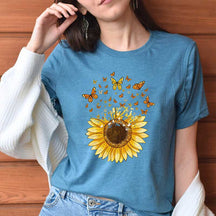 Sunflower Butterfly Botanical T-Shirt