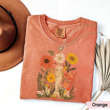 Vintage Pressed Orange Botanical Floral T-Shirt