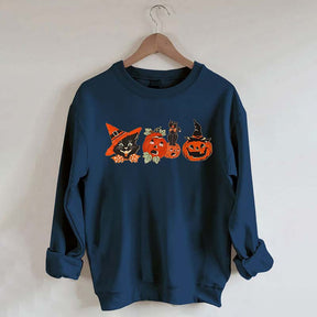 Halloween Black Cat Pumpkin Sweatshirt