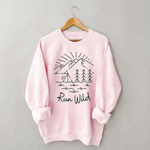 Run Wild Simple Mountain Sweatshirt