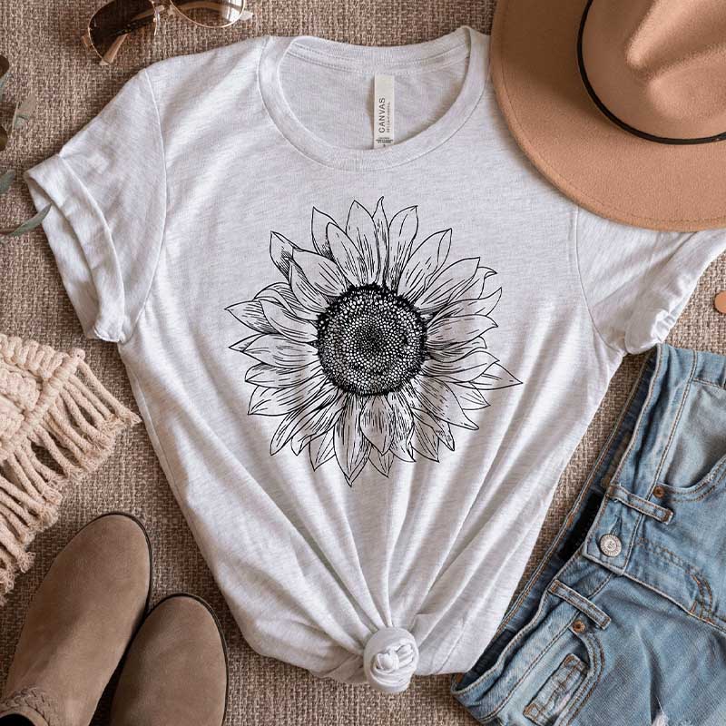 Sunflower Sunshine Womens Fall T-Shirt