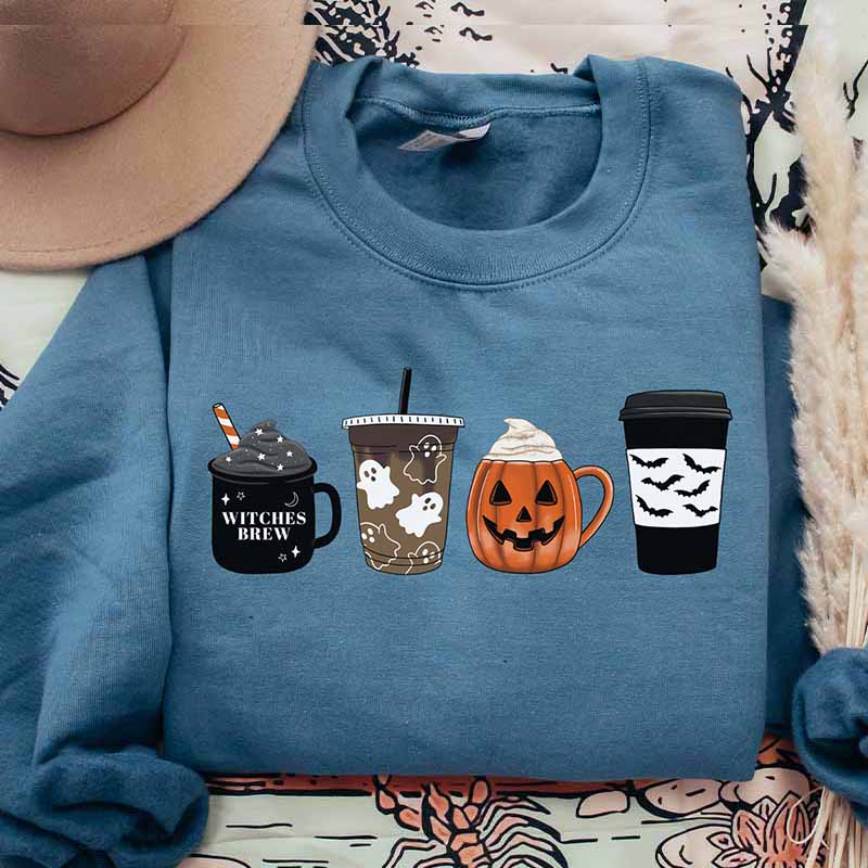 Pumpkin Fall Coffee Halloween Sweatshirt