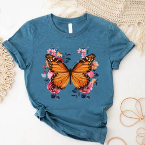 Floral Butterfly Animal Lover T-Shirt