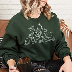 Bookish Merch Wildflower Book Sweatshirt